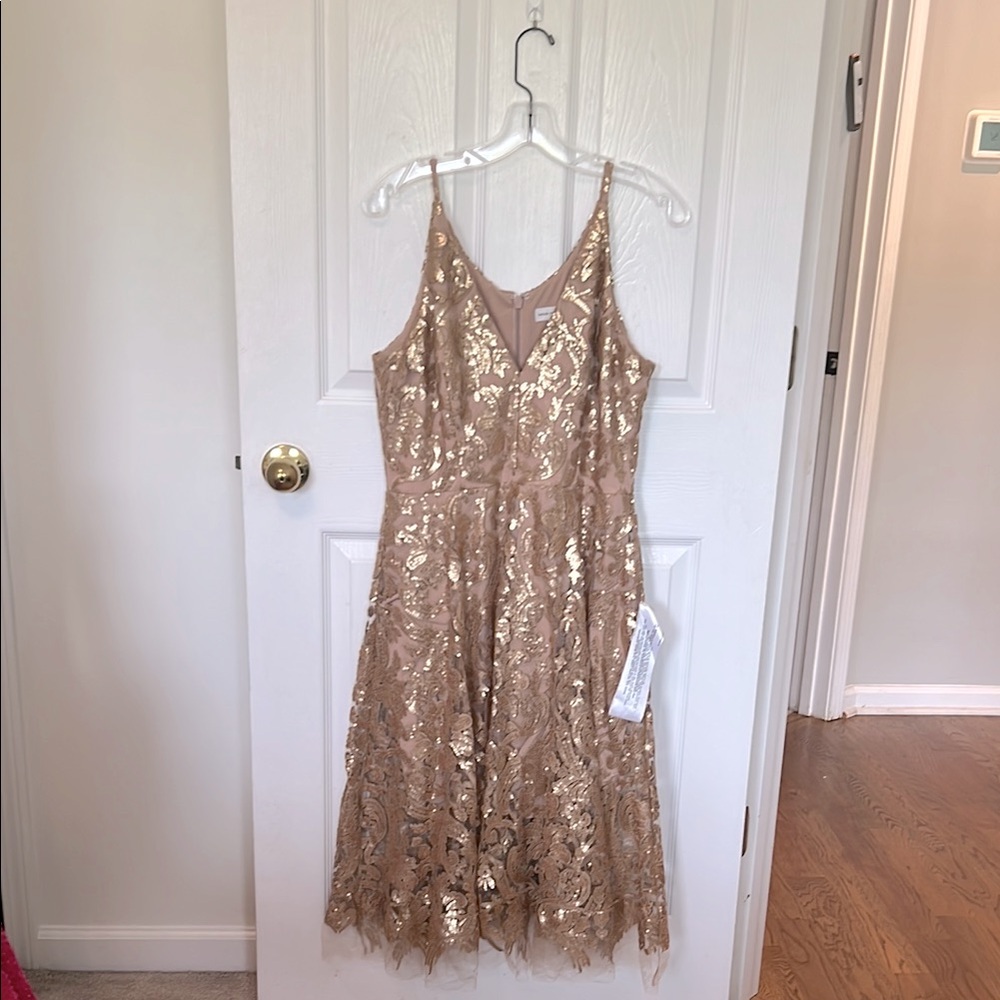 Dress the Population Gold Sequin Dress